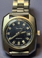 Auktion 376<br>mechan. DAU "Zentra" Automatic, Werk l&auml;uft, Stahlband