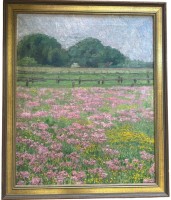 Auktion 376<br>anonyme Blumenwiese, &Ouml;l/Leinen, gerahmt, RG 69x57 cm
