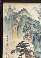Auktion 376<br>Chines. Bild, wohl Lithografie??, unge&ouml;ffnet, gerahmt/Glas, RG 65x48 cm