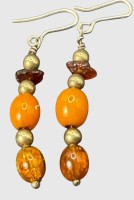 Auktion 376<br>Paar Silber Ohrh&auml;nger mit Bernsteinen, H- ca. 4,5 cm, 2,38 gr