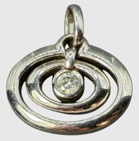 Auktion 376<br>Pierre Lang Anh&auml;nger mit klaren Stein, silberfarben, 3x2,5 cm