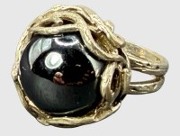 Auktion 376<br>Silberring-925- mit H&auml;matid-Kugel, RG 54, 7,27 gr.