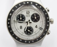 Auktion 376<br>Swatch Irony Chrono &bdquo;Adrenaline&ldquo; (YCS4001), 1998, Quarzwerk l&auml;uft, Tragespuren, ca. D-4cm