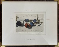 Auktion 376<br>Wolfgang Zellmer (1948) Stilleben, Nr. 123/145, ger/Glas, RG 31x25 cm