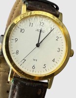 Auktion 376<br>Quartz HAU "Adec" Werk l&auml;uft, guter Zustand, Lederband