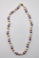 Auktion 376<br>multicolor  Modeschmuck-Perlenkette, vergoldete Schlie&szlig;e, ca. L-38cm
