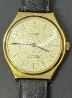 Auktion 376<br>mechan. Armbanduhr "Parker" de Lux, D-3,3 cm, Werk l&auml;uft, Lederband