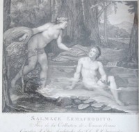 Auktion 376<br>Kupferstich, Titel &bdquo;Salmace Ermafrodito&ldquo;, graviert nach einem Entwurf von Anton Raphael Mengs und gestochen von Filippo Cardelli, Blatt mit Altersspuren, ger./Glas, RG 45 x 49cm