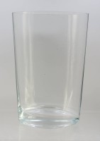 Auktion 376<br>hohe schlichte Glas-Vase, farbloses Glas, ca. H-30,5cm B-19cm