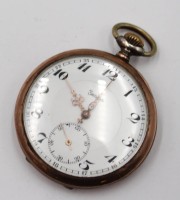 Auktion 376<br>antike mechanische Taschenuhr, ZentRa, 800er Silbergeh&auml;use, Ros&eacute;vergoldung, Werk steht, sonst gute Erhaltung, ca. D-5cm