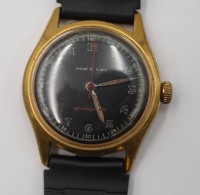 Auktion 376<br>vintage mechanische Herrenarmbanduhr, Ancre16 Rubis, 40/50er Jahre, Handaufzug, Werk l&auml;uft, Alters-u. Tragepsuren, D-3,2cm