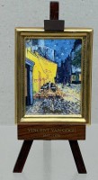 Auktion 376<br>Goebel Staffelei mit Gem&auml;lde nach van Gogh, 1988, Artis Orbis,H-15,5 cm, B-7 cm