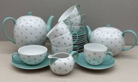 Auktion 376<br>Kaffee-Tee-Restservice "Arzberg", Tee- und Kaffeekanne, 1x Sahnek&auml;nnchen, 4x Teetassen, 4x Kaffeetassen, 10 x Untertassen