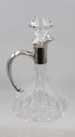 Auktion 376<br>sch&ouml;ne Henkelkaraffe mit 835er Silbermontur, Kristall beschliffen, ca. H-20cm