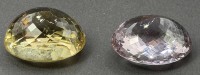 Auktion 376<br>2x grosse Edelsteine, Citrin 98,17 Karat und Amethyst 77,35  ct