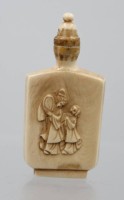 Auktion 376<br>geschnitzte, antike chinesische Schnupftabakflasche, Personenrelief, ca. H6,5cm