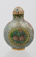 Auktion 376<br>sch&ouml;ne chinesische Cloisonn&eacute;-Schnupftabakflasche, &auml;lter, ca. H-6cm