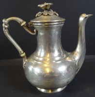 Los 4038 <br>massive kl. Kaffeekanne, versilbert "Christofle", etwas verdellt, H-14 cm