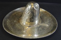Los 4039 <br>Sombrero aus Silber-925-, Mexico, H-8 cm, D-20 cm, 198 gr.
