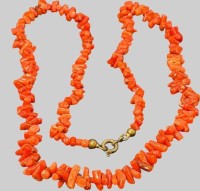 Auktion 376<br>Naturkoralle Halskette, rot,  L-50 cm, 20,9 gr