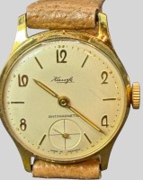 Auktion 376<br>mechan. Armbanduhr "Kienzle", Handaufzug, Werk l&auml;uft, sehr guter Zustand, Lederband