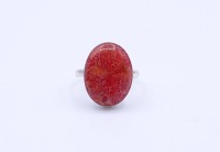 Los 5007 <br>Schaumkorallen Ring, Sterling Silber 0.925, 4,5g., RG 56