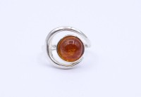 Los 5015 <br>Bernstein Silber Ring 0.925, 5,3g., RG 60