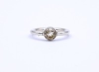 Los 5018 <br>Sterling Silber Ring mit einen rund facc. Edelstein, 0.925 , 3,5g., RG 56