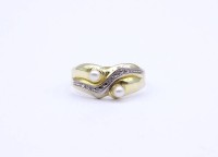 Los 5022 <br>Silber Ring mit Perlen, Silber - vergoldet, 1,9g., RG 66