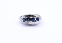 Los 5023 <br>835er Silber Ring mit 4 rund facc. Saphiren, 4,6g., RG 60