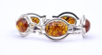 Los 5026 <br>Bernstein Silber Armband 0.835 Fischland Schmuck, L. 19,5cm, 31g.
