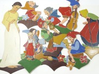 Los 7001 <br>Konvolut Märchenfiguren, Laubsägearbeiten, Nordsee-Kunst, H. ca. 20 - 43 cm, leichte Altersspuren