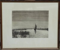 Los 13000 <br>Hans am Ende (1864-1918) Radierung, Ansicht Hamme,in Platte signiert, 14/50, ger/Glas, RG 56,5 x 68cm