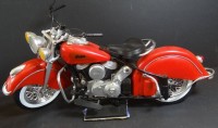 Los 11015 <br>grosses rotes Motorrad-Modell, "Indian", Kunststoff, Scale 1:6