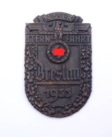 Los 16027 <br>Fahrzeugplakette NSKK Sternfahrt Breslau 1933