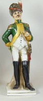Los 1039 <br>Offizier Figur mit Pfeife,ungemarkt, H. 25cm,Alters- und Gebrauchsspuren