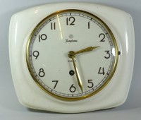 Los 6015 <br>Küchenwanduhr JUNGHANS, Exacta, Schlüsselwerk, Funktion nicht überprüft, 24x18cm, Alters- und Gebrauchsspuren