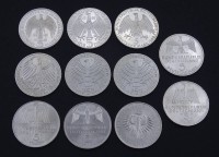 Los 15043 <br>11x 5 DM Münzen, zus. 122,9g.