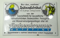 Los 10068 <br>Emailleschild "Aschenbrenner, Kötzting", 26,5 x 16,5 cm, leichte Altersspuren