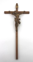 Los 10076 <br>Wandkruzifix Holz., älter, 49,5 x 23cm.