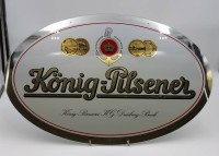 Los 10079 <br>Werbetafel/Spiegel, König Pilsener, Glas, 39 x 60cm.