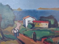 Los 12041 <br>Rudolf KOCH (1902-1985), Uferlandschaft, Öl/Malfaser, 52x60 cm