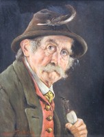 Los 12048 <br>Hans BARTTENBACH (1908-?), Portrait eines älteren Herren, Öl/Holz, gerahmt, RG 32,5 x 28,5cm.
