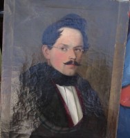 Los 12058 <br>Sebastian STIEF (1811-1889)  Biedermeier-Portrait eines Herren, dat. 1843, Öl/Leinen,  57x46 cm, verso signiert und dat., Altersspuren