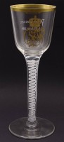 Los 3033 <br>Glas Pokal "Preisschiessen 1899" mit Ziermonogramm und Krone, Spiralglas, im Boden Hersteller, H. 42,5cm