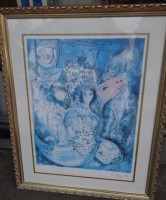 Los 13020 <br>Marc CHAGALL (1887-1985) "Bella"  grosse Offset-Lithografie