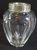 Los 3058 <br>kl. Kristallvase mit Silberrand-925-, H-6,5 cm,