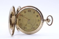 Los 6039 <br>Herren Taschenuhr Lanco, mechanisch,Werk läuft, goldfarbenes Gehäuse, D.51,6mm, Glas fehlt