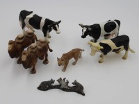 Los 7025 <br>7x div. Tierfiguren, Schleich, ca. H-6cm.