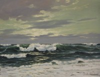 Los 12129 <br>Ernst TROCH (1925-1996), schönes Seestück, Öl/Leinwand, gerahmt, RG 75 x 95cm.